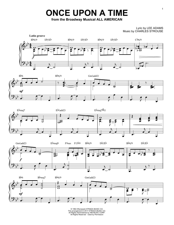 Charles Strouse Once Upon A Time [Jazz version] Musik Noten - Piano Solo - 178427-0