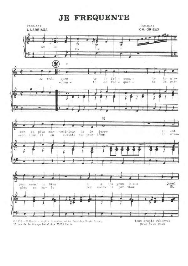 Charlotte Julian Je Frequente Musik Noten - Piano & Vocal - 119707-0