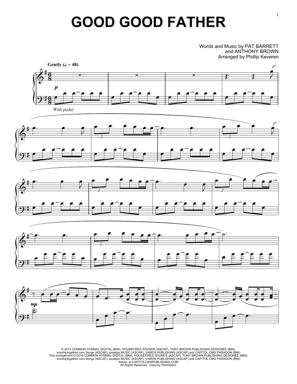 Chris Tomlin Good Good Father (arr. Phillip Keveren) Musik Noten - Piano Solo - 168003-0