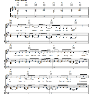 Christina Perri Run Musik Noten - Piano, Vocal & Guitar Chords - 154707-0