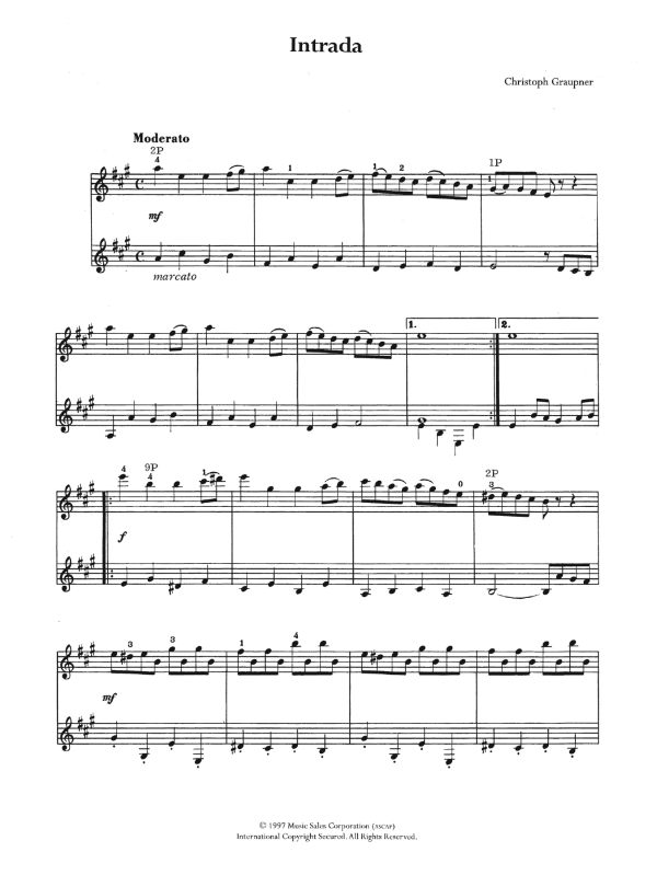 Christoph Graupner Intrada Musik Noten - Easy Guitar - 122464-0
