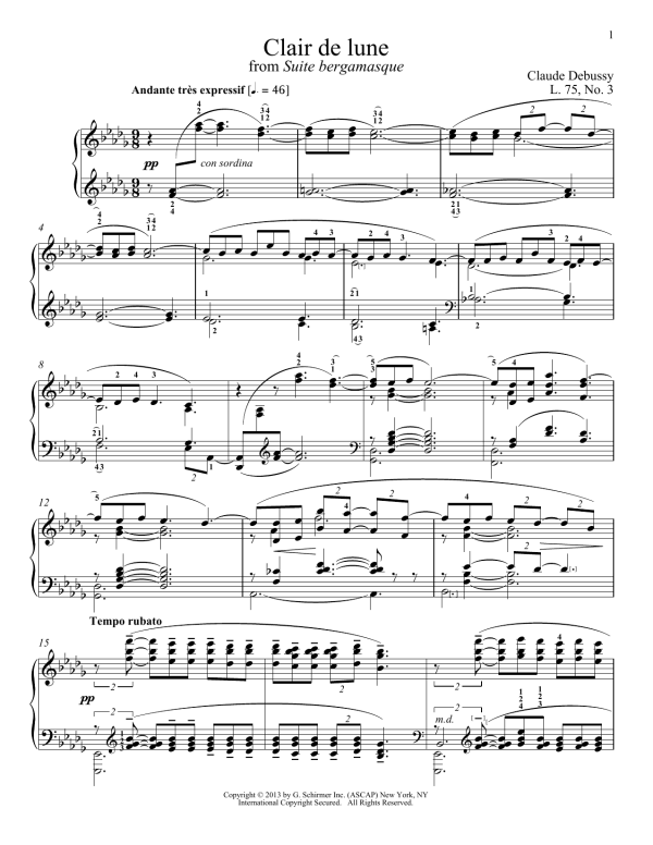 Christopher Harding Clair De Lune Musik Noten - Piano Solo - 150267-0