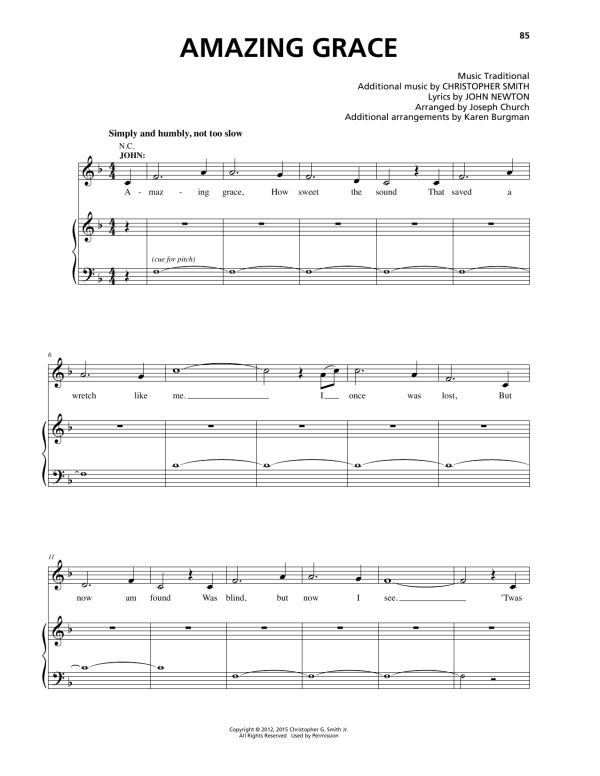 Christopher Smith Amazing Grace Musik Noten - Piano & Vocal - 164999-0
