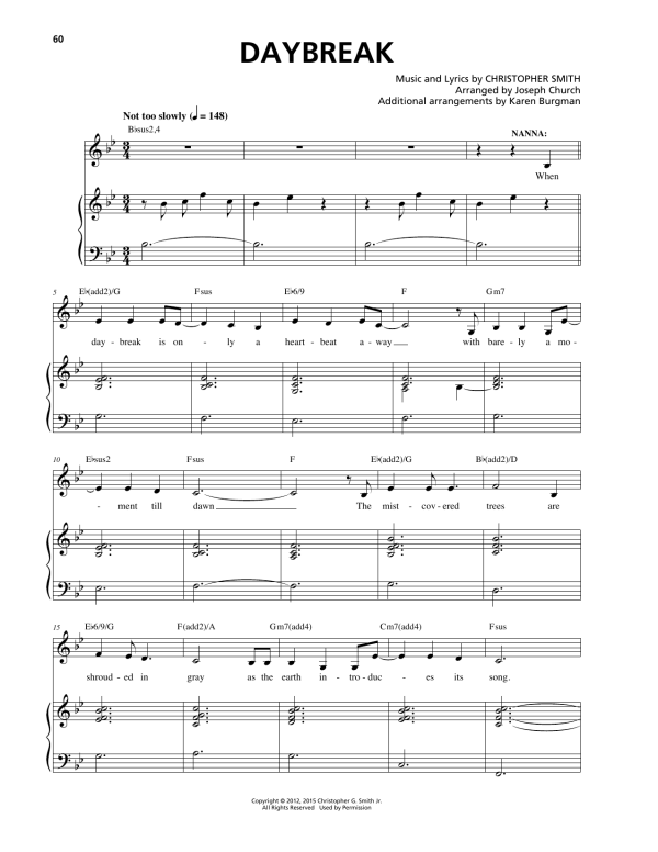 Christopher Smith Daybreak Musik Noten - Piano & Vocal - 164985-0