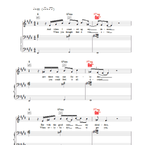 Coldplay Everything's Not Lost Musik Noten - Piano Chords/Lyrics - 119057-0