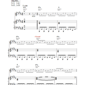 Coldplay White Shadows Musik Noten - Piano Chords/Lyrics - 106307-0