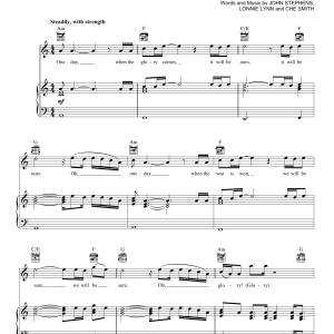 Common & John Legend Glory Musik Noten - Piano, Vocal & Guitar Chords - 158257-0