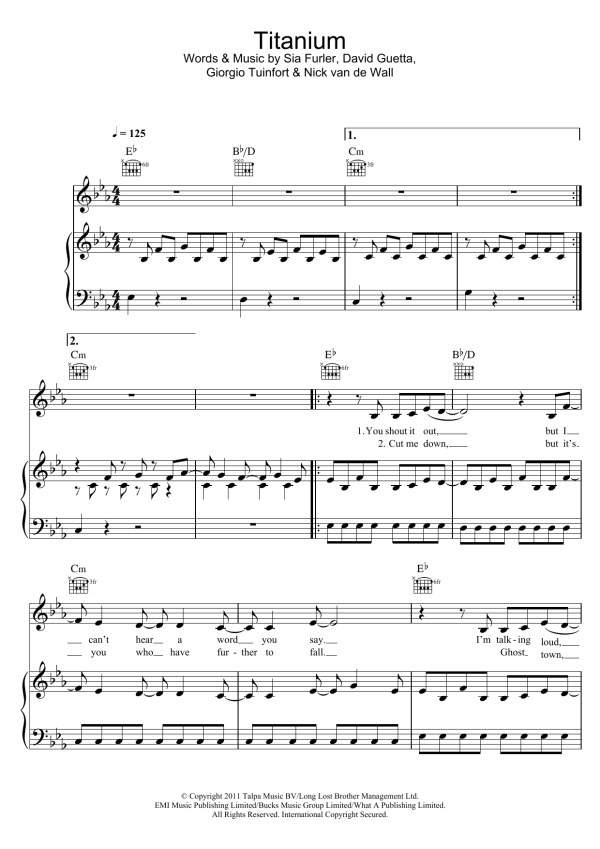 David Guetta Titanium (featuring Sia) Musik Noten - Violin Solo - 117095-0