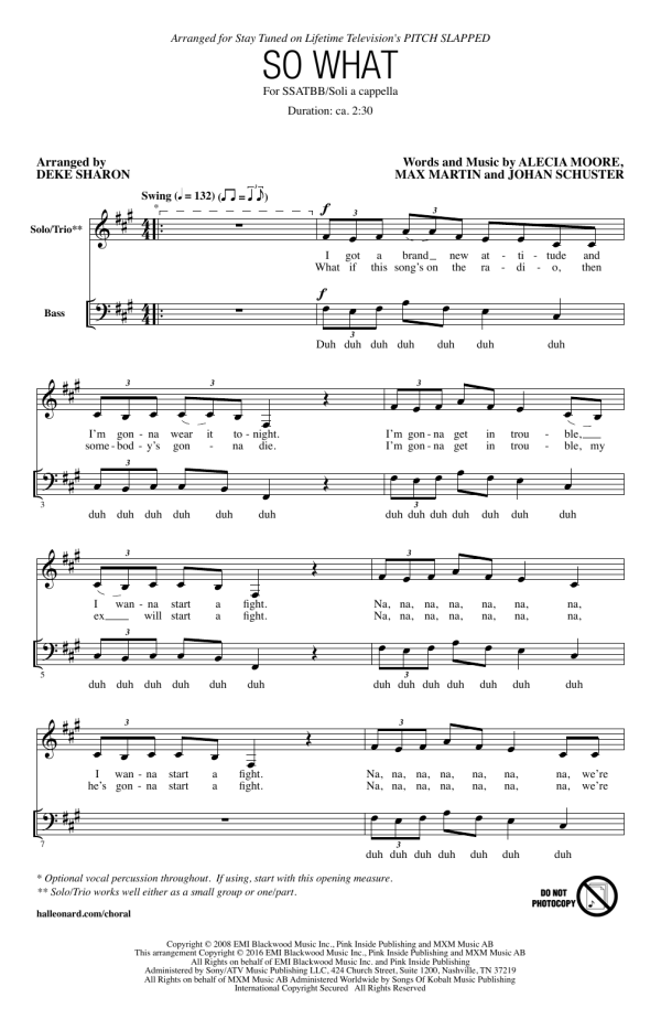 Deke Sharon So What Musik Noten - SATB Choir - 169922-0