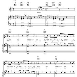 Delta Goodrem Dear Life Musik Noten - Piano, Vocal & Guitar Chords - 123456-0