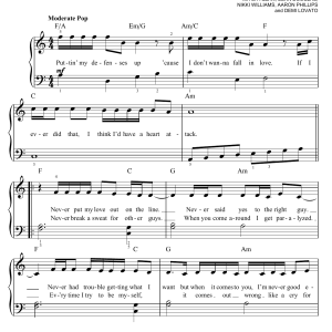 Demi Lovato Heart Attack Musik Noten - Easy Guitar Tab - 150467-0