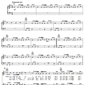 Depeche Mode Just Can't Get Enough Musik Noten - Piano Chords/Lyrics - 117432-0