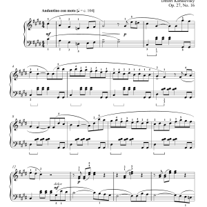 Dmitri Kabalevsky Lyric Piece Musik Noten - Piano Solo - 158369-0