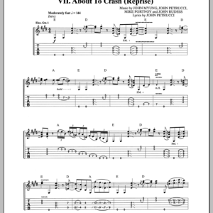 Dream Theater Six Degrees Of Inner Turbulence: VII. About To Crash (Reprise) Musik Noten - Guitar Tab - 155190-0