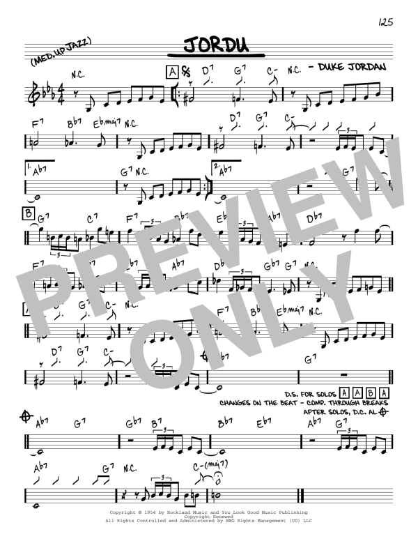 Duke Jordan Jordu Musik Noten - Piano Solo - 152531-0