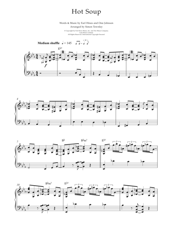 Earl Hines Hot Soup Musik Noten - Piano Solo - 122208-0