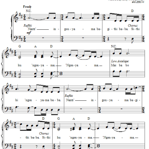 Elton John Nants' Ingonyama (Stage Version) (from The Lion King: Broadway Musical) Musik Noten - Piano, Vocal & Guitar Chords - 179253-0