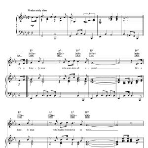 Elvis Presley Lonely Man Musik Noten - Piano, Vocal & Guitar Chords - 119317-0