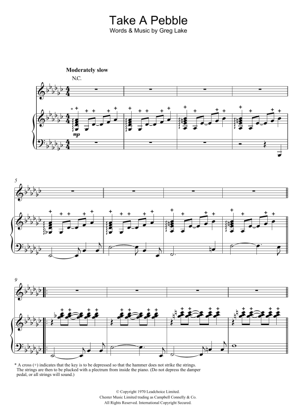 Emerson, Lake & Palmer Take A Pebble Musik Noten - Piano, Vocal & Guitar Chords - 116920-0