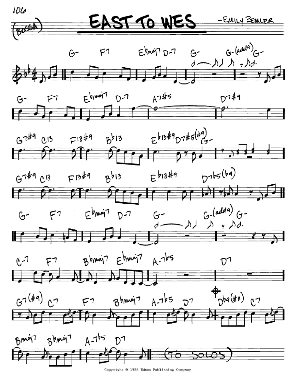 Emily Remler East To Wes Musik Noten - Real Book – Melody & Chords – C Instruments - 95734-0