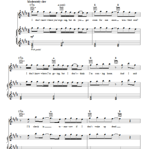 Fall Out Boy Alone Together Musik Noten - Piano, Vocal & Guitar Chords - 150009-0