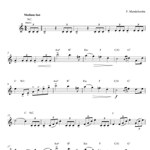 Felix Mendelssohn Wedding March (from A Midsummer Night's Dream) Musik Noten - Piano Chords/Lyrics - 109805-0