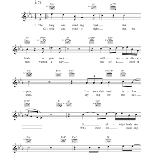 Gareth Gates The Long And Winding Road Musik Noten - Lead Sheet / Fake Book - 110827-0