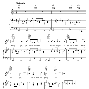 Gary Puckett & The Union Gap Young Girl Musik Noten - Piano Chords/Lyrics - 109846-0