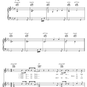Genesis Hold On My Heart Musik Noten - Piano, Vocal & Guitar Chords - 110883-0