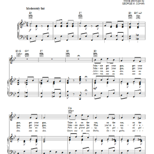 George M. Cohan Over There Musik Noten - Piano, Vocal & Guitar Chords - 153033-0