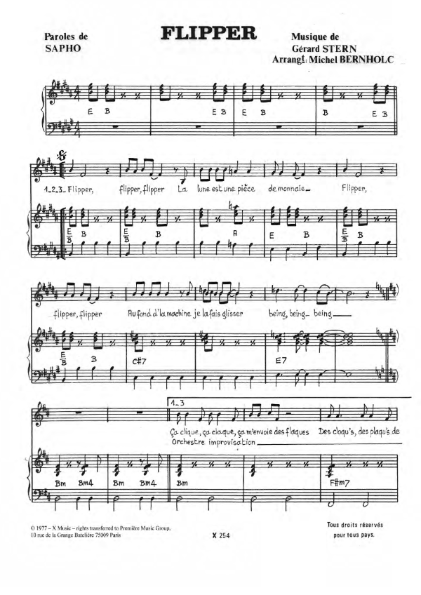 Gerard Stern Flipper Musik Noten - Piano & Vocal - 119692-0