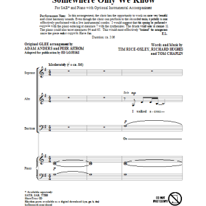 Glee Cast Somewhere Only We Know (arr. Ed Lojeski) Musik Noten - SAB Choir - 86973-0