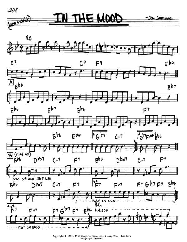 Glenn Miller & His Orchestra In The Mood Musik Noten - Real Book – Melody & Chords – Bb Instruments - 93403-0