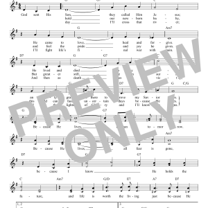 Gloria Gaither Because He Lives Musik Noten - Lead Sheet / Fake Book - 178908-0