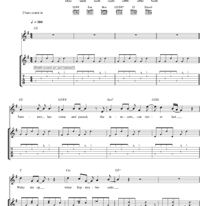 Green Day Wake Me Up When September Ends Musik Noten - Ukulele - 152050-0