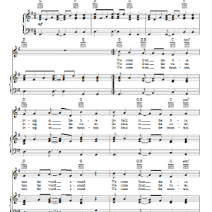 Harry Belafonte Turn The World Around Musik Noten - Piano, Vocal & Guitar Chords - 154910-0