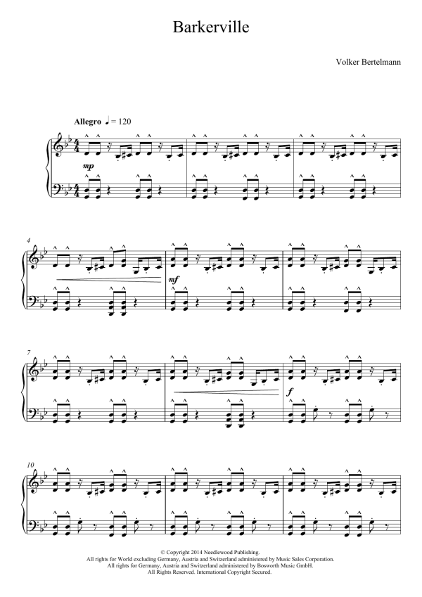 Hauschka Barkerville Musik Noten - Piano Solo - 123024-0