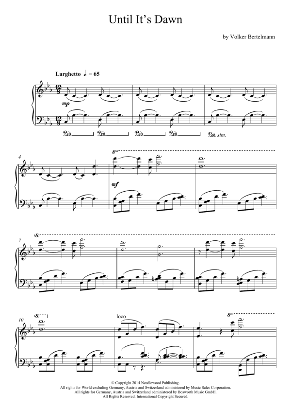 Hauschka Until It's Dawn Musik Noten - Piano Solo - 121157-0