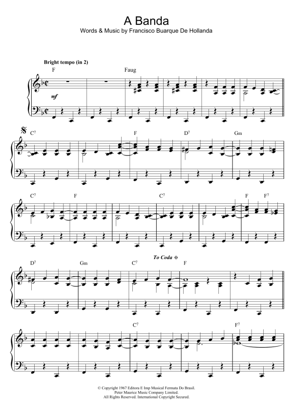 Herb Alpert & The Tijuana Brass A Banda Musik Noten - Piano Solo - 117722-0