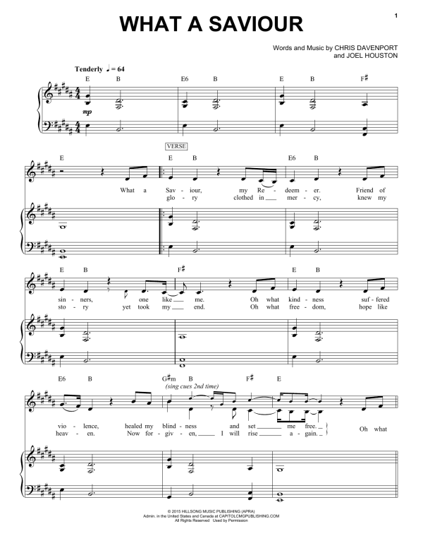 Hillsong Worship What A Saviour Musik Noten - Piano & Vocal - 173282-0