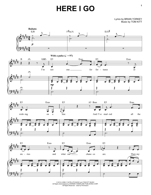 Idina Menzel & James Snyder Here I Go (from If/Then: A New Musical) Musik Noten - Piano & Vocal - 155178-0