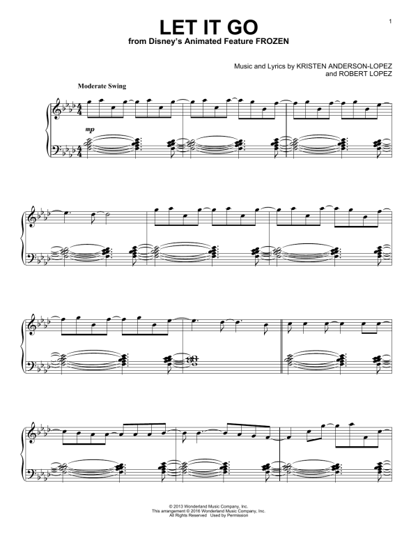 Idina Menzel Let It Go [Jazz version] (from Frozen) Musik Noten - Piano Solo - 164417-0