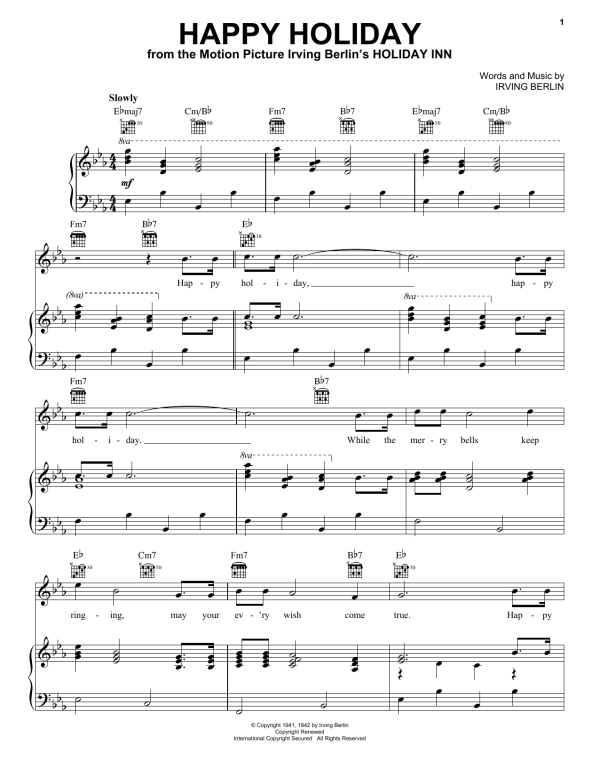 Irving Berlin Happy Holiday Musik Noten - Ukulele Chords/Lyrics - 92752-0