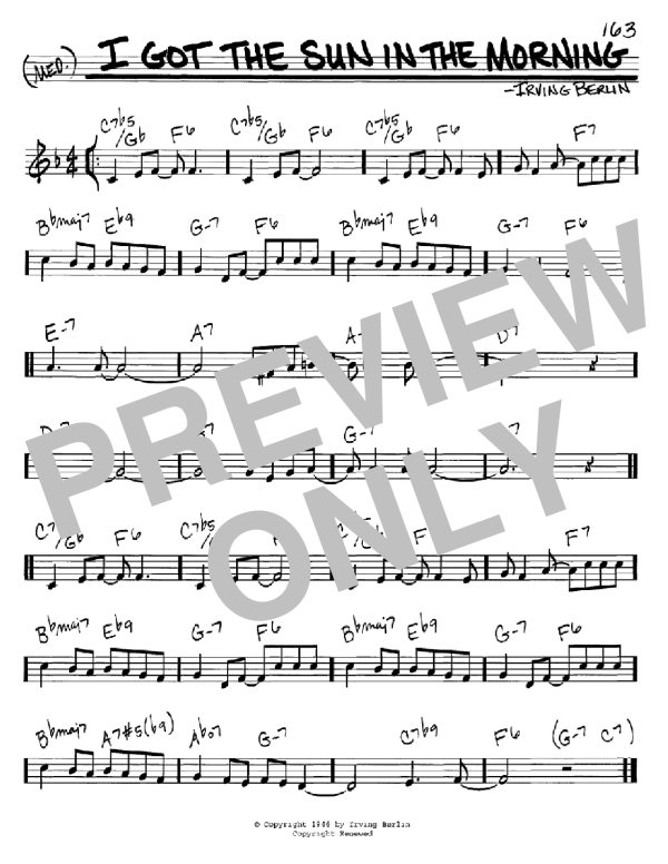 Irving Berlin I Got The Sun In The Morning Musik Noten - Piano & Vocal - 150954-0