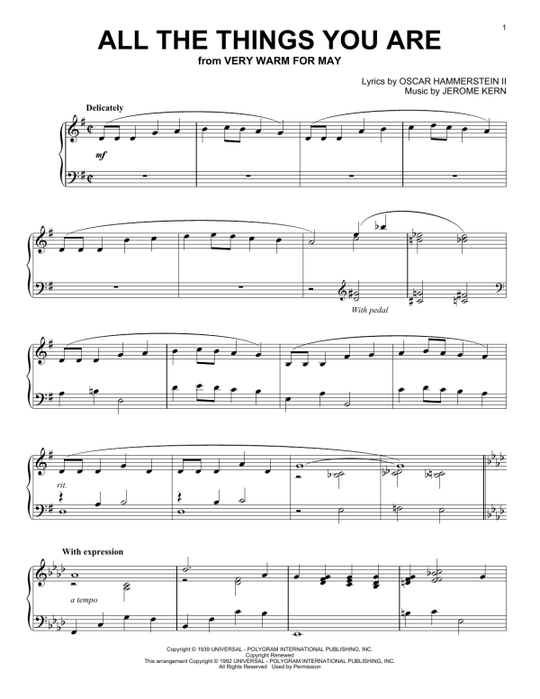 Jack Leonard with Tommy Dorsey Orchestra All The Things You Are Musik Noten - Piano Solo - 151578-0