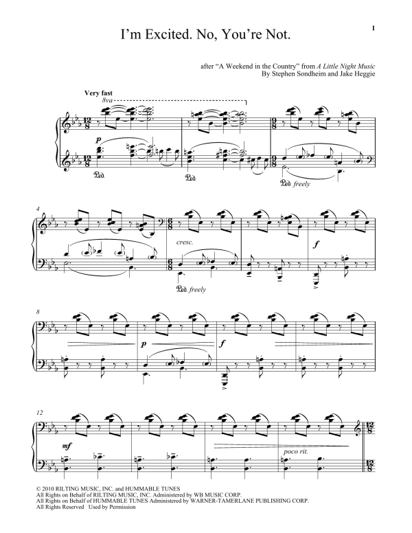 Jake Heggie I'm Excited. No, You're Not. Musik Noten - Piano Solo - 179211-0