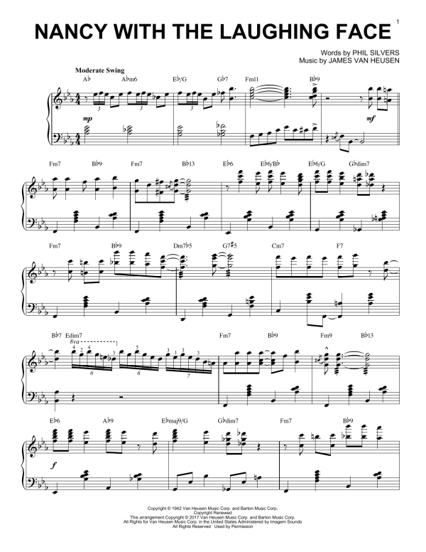 James Van Heusen Nancy With The Laughing Face [Jazz version] Musik Noten - Piano Solo - 178432-0