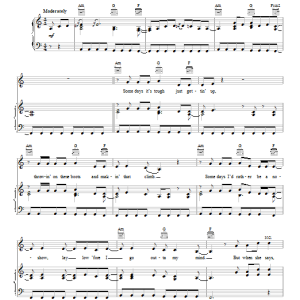 Jason Aldean When She Says Baby Musik Noten - Piano, Vocal & Guitar Chords - 152422-0