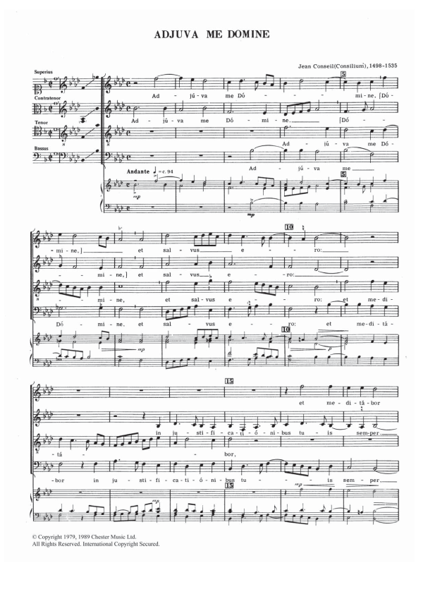 Jean Conseil Adjuva Me Domine Musik Noten - Choir - 121954-0