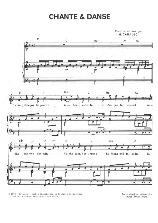 Jean-Michel Caradec Chante & Danse Musik Noten - Piano & Vocal - 119647-0
